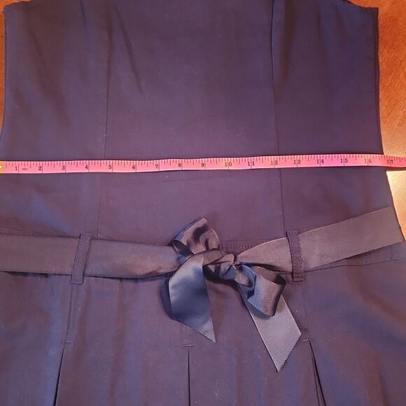 The Children’s Place Uniform Sleeveless Knee Length Bow Dress Size 16 Navy Blue - Picture 5 of 7